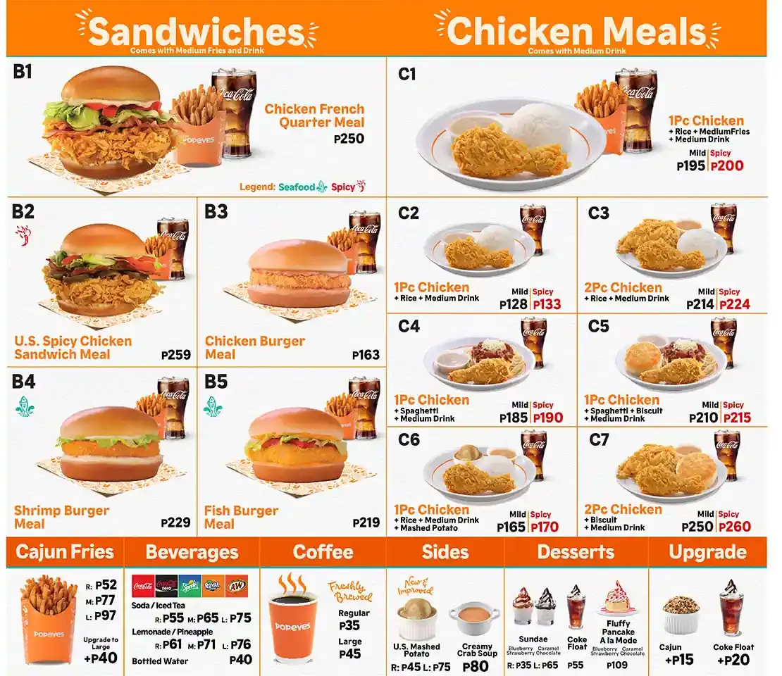 Popeyes Menu 1